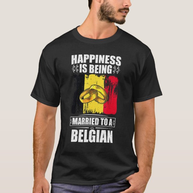 Camiseta La Felicidad Se Casa Con Una Bélgica Belga (Anverso)