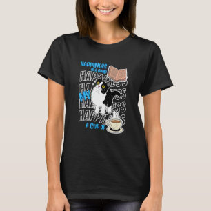 Camiseta La Felicidad Son Gatos Esmoquin Buenos Libros Café