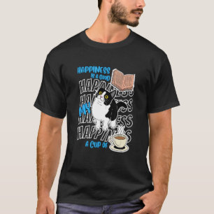 Camiseta La Felicidad Son Gatos Esmoquin Buenos Libros Café