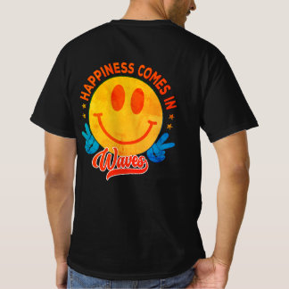 Camiseta "La felicidad viene en las olas", diseño de la pla