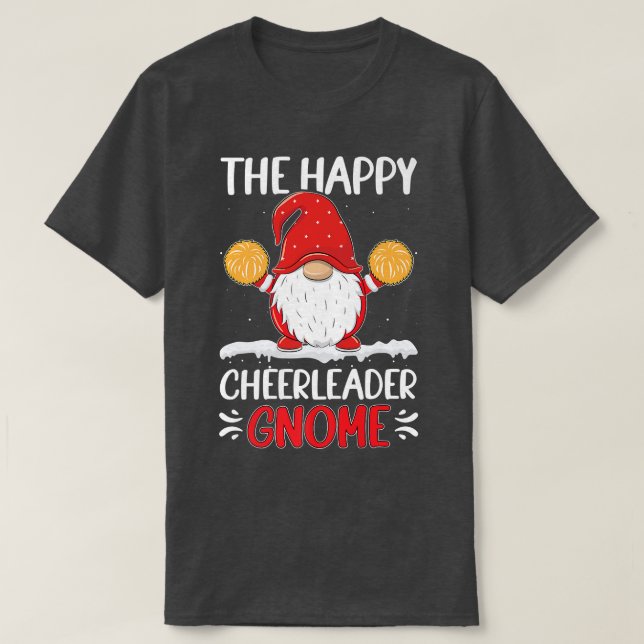Camiseta La feliz animadora Gnome Candy Cane Cheerledin (Diseño del anverso)