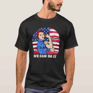 Camiseta La feminista Rosie The Riveter Patriotic USA Flag