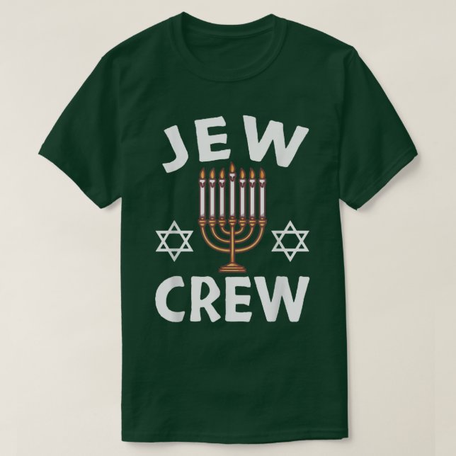 Camiseta La festividad judía de la tripulación Menorah coin (Diseño del anverso)