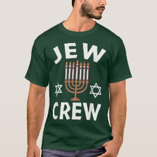 Camiseta La festividad judía de la tripulación Menorah coin