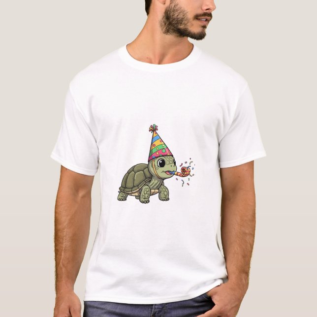 Camiseta La fiesta de cumpleaños de Party Turtle (Anverso)