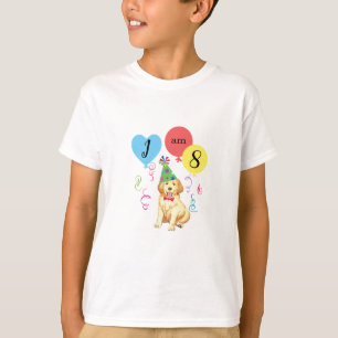Camiseta La fiesta de cumpleaños hincha golden retriever