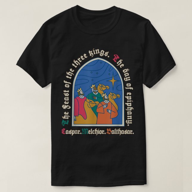 Camiseta La Fiesta de los Tres Reyes, Epifanía Cristiana H (Diseño del anverso)