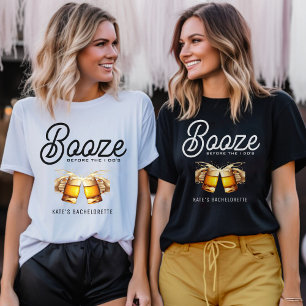 Camiseta La fiesta de soltero y soltera de Booze Before I D