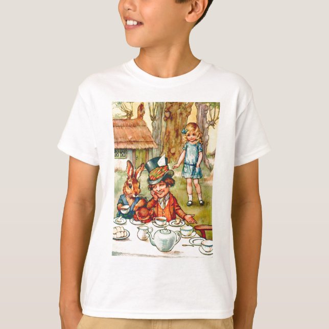 Camiseta La fiesta del té del sombrerero enojado - Alicia (Anverso)