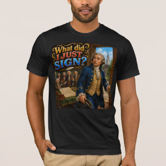 Camiseta La firma de John Hancock. Cita cuestionable. Diver