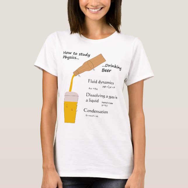Camiseta La física y cerveza (Anverso)