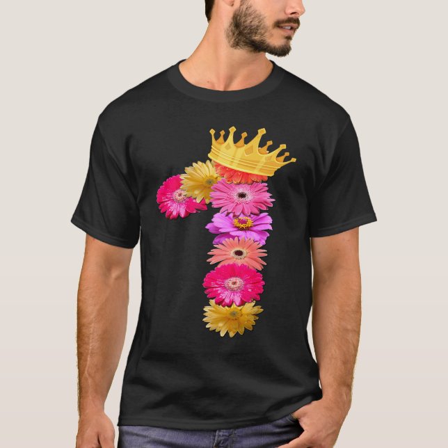 Camiseta La flor de cumpleaños de un año es mi primer nacim (Anverso)