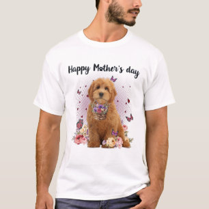 Camiseta La flor de la madre cute Goldendoodle feliz día de