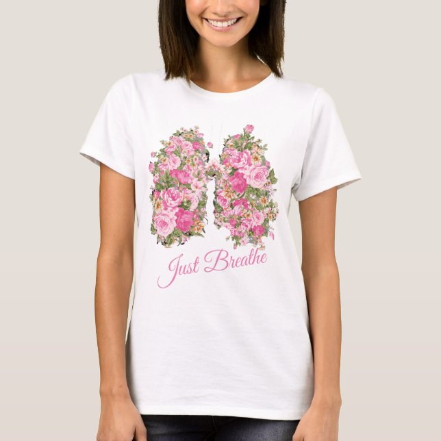 Camiseta La flor del pulmón apenas respira a mujeres de la (Anverso)