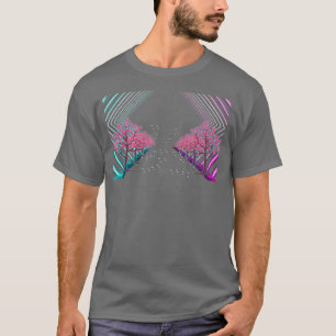 Camiseta La flor japonesa Sakura Tree Vaporwave Cherry B