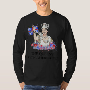 Camiseta La flor reina británica Bandera británica Platinum
