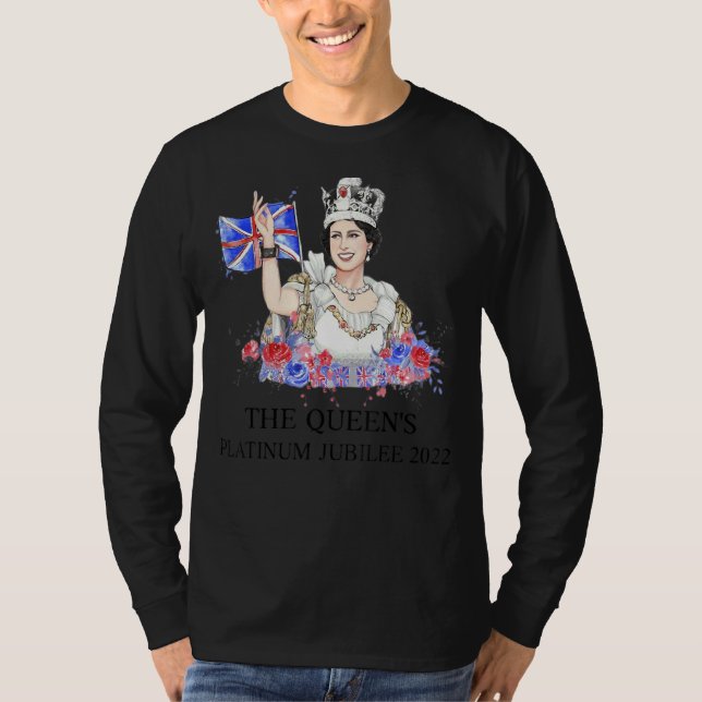 Camiseta La flor reina británica Bandera británica Platinum (Anverso)