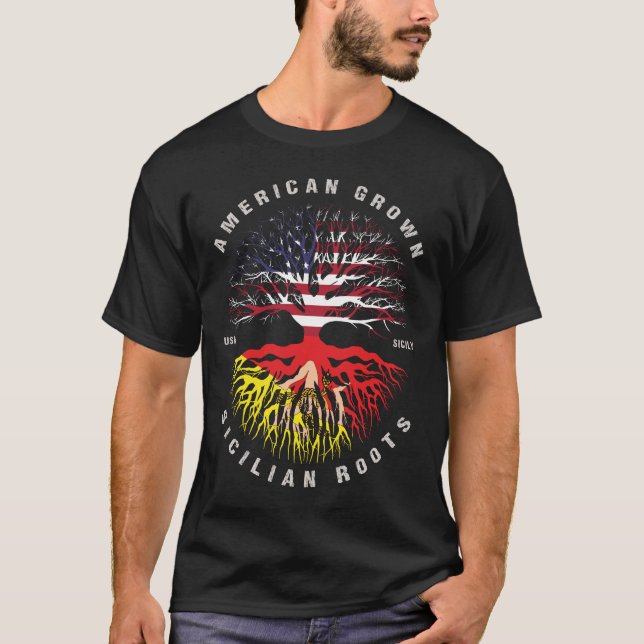 Camiseta La flor siciliana de la tierra de Estados Unidos r (Anverso)