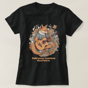 Camiseta La flor silvestre de la guitarra de la zorra de la