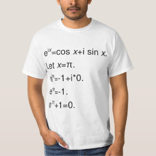 Camiseta La fórmula de Euler, derivación de la identidad