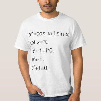 Camiseta La fórmula de Euler, derivación de la identidad