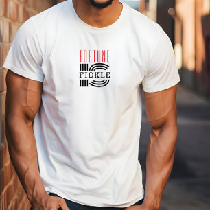 Camiseta La fortuna es inconstante rojo negro motivacional