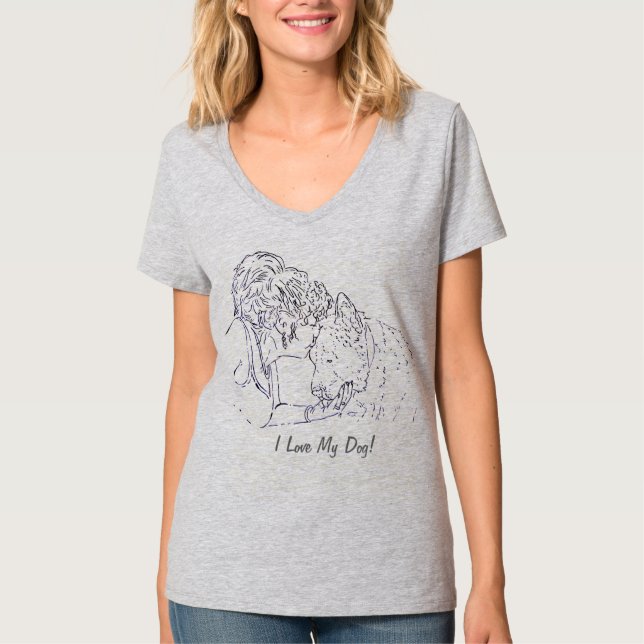 Camiseta la foto de mi perro encantadora me encanta (Anverso)