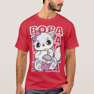 Camiseta La Fox Ártica bebe té de fresa de leche de burbuja