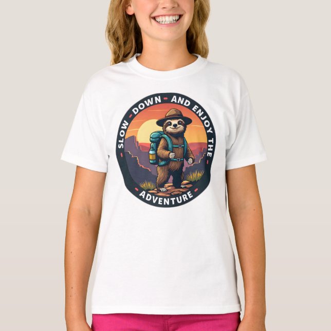 Camiseta La franja blanca se desacelera y disfruta la avent (Anverso)