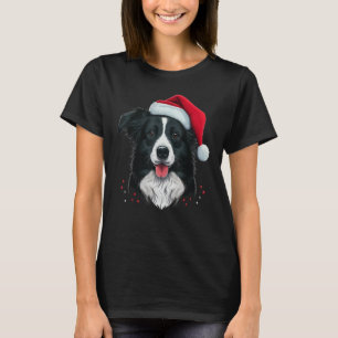 Camiseta La frontera navideña Collie Santa en la frontera N