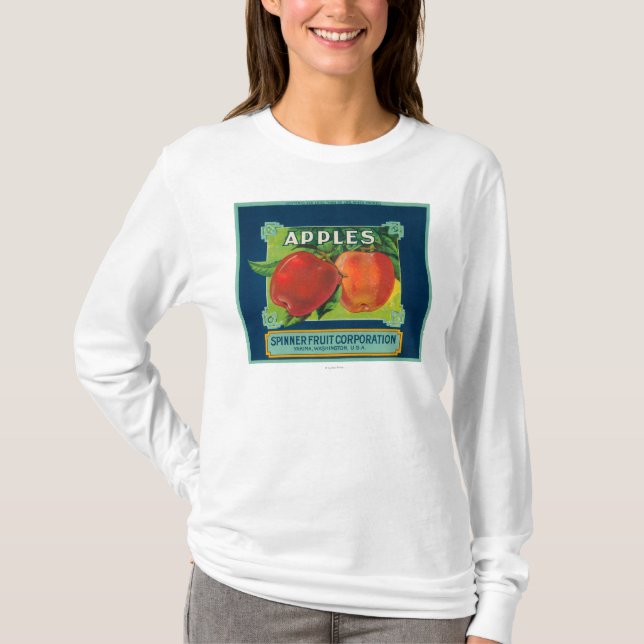 Camiseta La fruta Apple del hilandero etiqueta - Yakima, WA (Anverso)