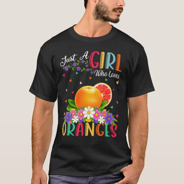Camiseta La fruta naranja, sólo un Chica que ama a los Nara (Anverso)
