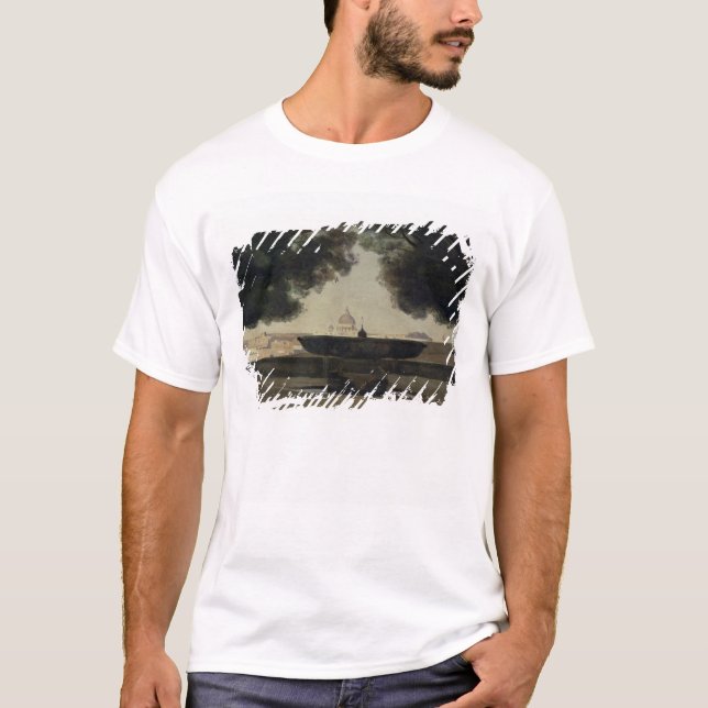Camiseta La fuente de la academia francesa en Roma (Anverso)