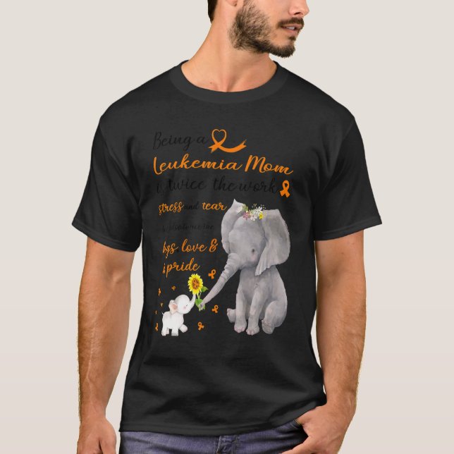 Camiseta La fuerte Leucemia Elefante Mamá Dos Veces El Amor (Anverso)