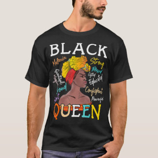 Camiseta La fuerte reina negra educada afroamericana Histo