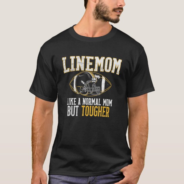 Camiseta La fuerza de la madre del fútbol duro de Linemom (Anverso)