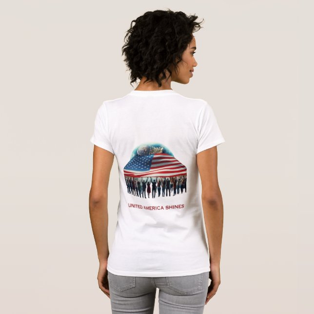 Camiseta La fuerza de los Estados Unidos brilla (Reverso completo)