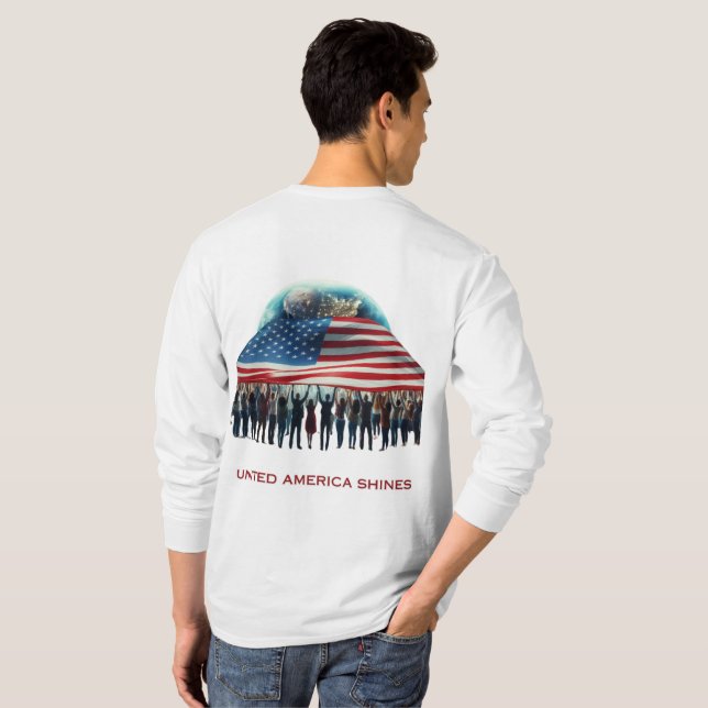 Camiseta La fuerza de los Estados Unidos brilla (Reverso completo)