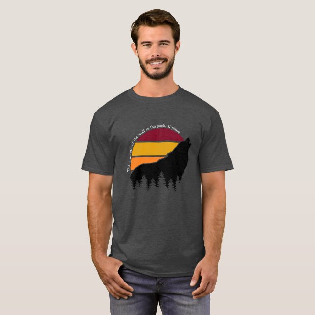 Camiseta La fuerza del lobo es el retro del paquete (Anverso completo)