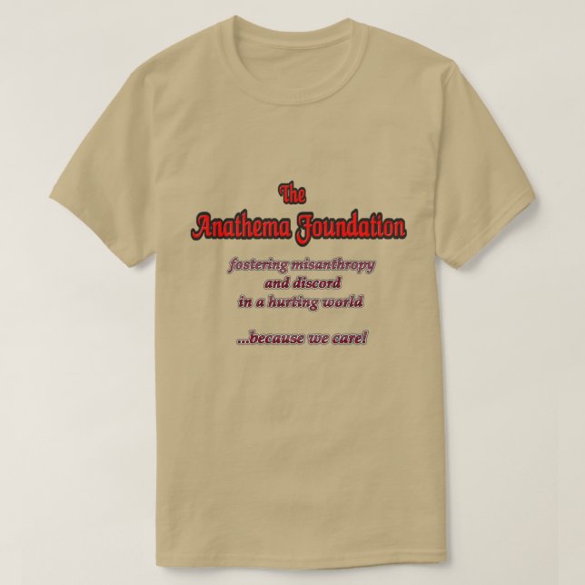 Camiseta la fundación anatema (Diseño del anverso)