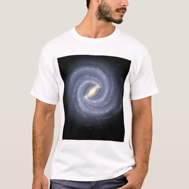 Camiseta La galaxia de la Vía Láctea (anotada) (Anverso)