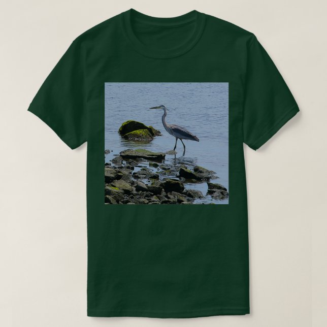 Camiseta La garza azul en el camino (Diseño del anverso)