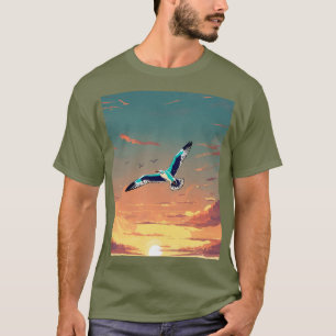 Camiseta La gaviota en el cielo - Diseño del dibujo del Sol
