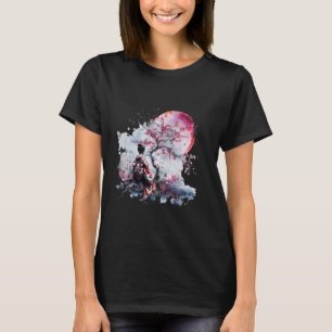Camiseta La geisha japonesa Sakura florece el arte japonés