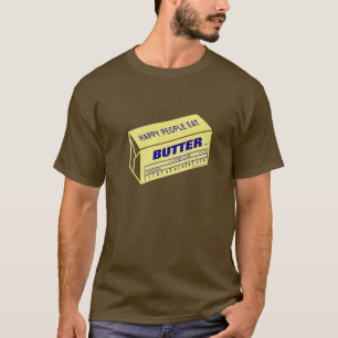 Camiseta La gente feliz come la mantequilla (azul)