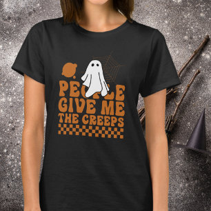 Camiseta La Gente Me Da Calosfríos Naranja Retro Halloween