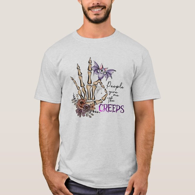 CAMISETA LA GENTE ME DA EL MIEDO DE LOS CREEPS SKELTON (Anverso)