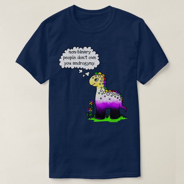 Camiseta La gente no binaria no te debe androgyny (Diseño del anverso)