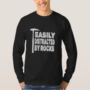 Camiseta La Geología Del Rock Distraída Fácilmente Por Rock