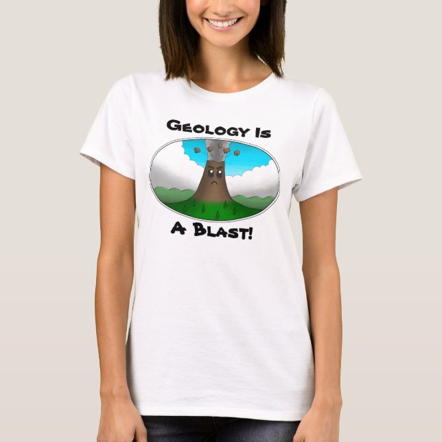 Camiseta ¡La geología es una explosión! Volcán enojado (Anverso)